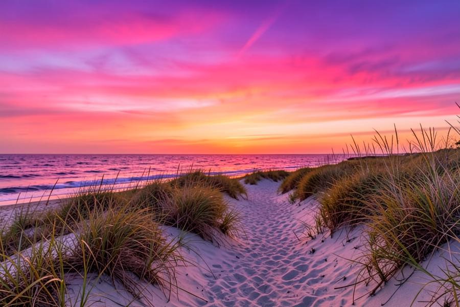 Ocean County dunes at sunset